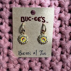 Buc-ee's Gold and Red Earrings